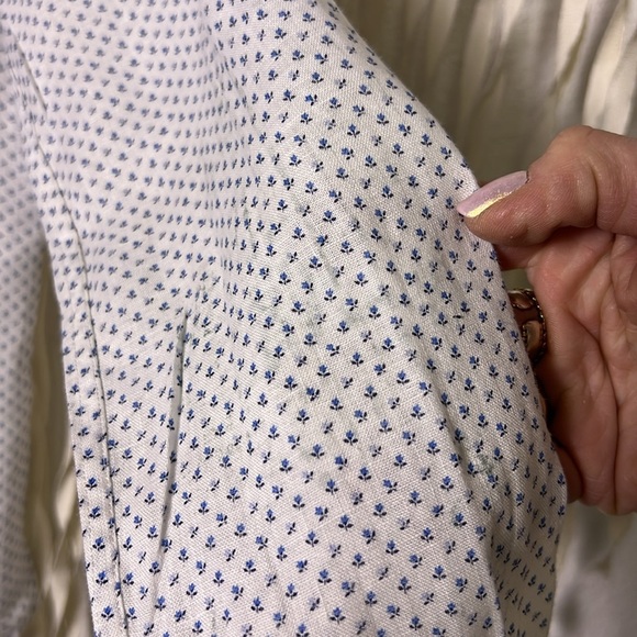 Frank & Eileen Ditzy Floral Long Sleeve Linen Button Front Shirt Size XS - Picture 10 of 10